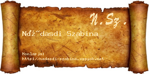 Nádasdi Szabina névjegykártya
