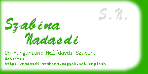 szabina nadasdi business card